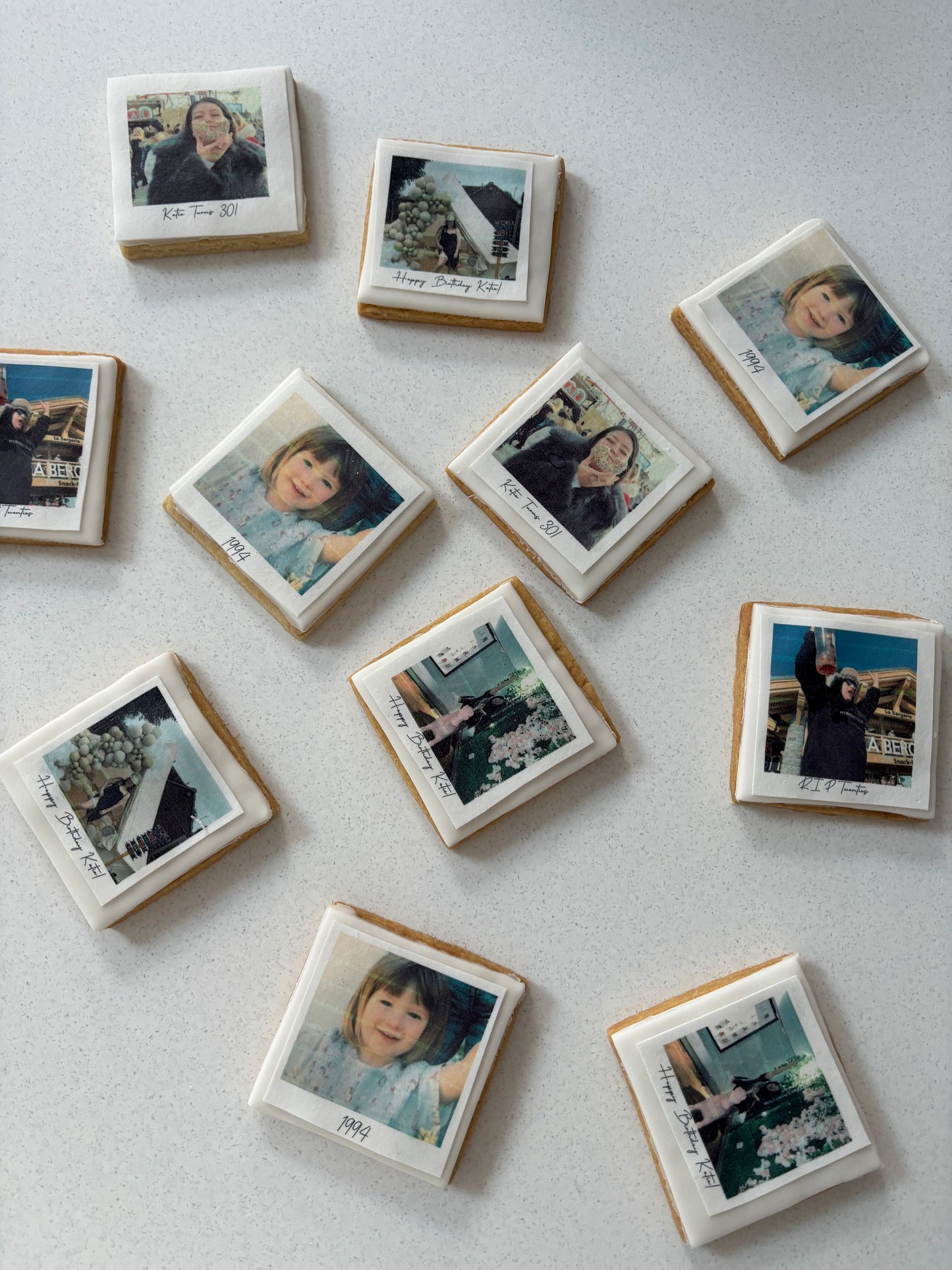 Birthday personalised Polaroid photo biscuit gift box