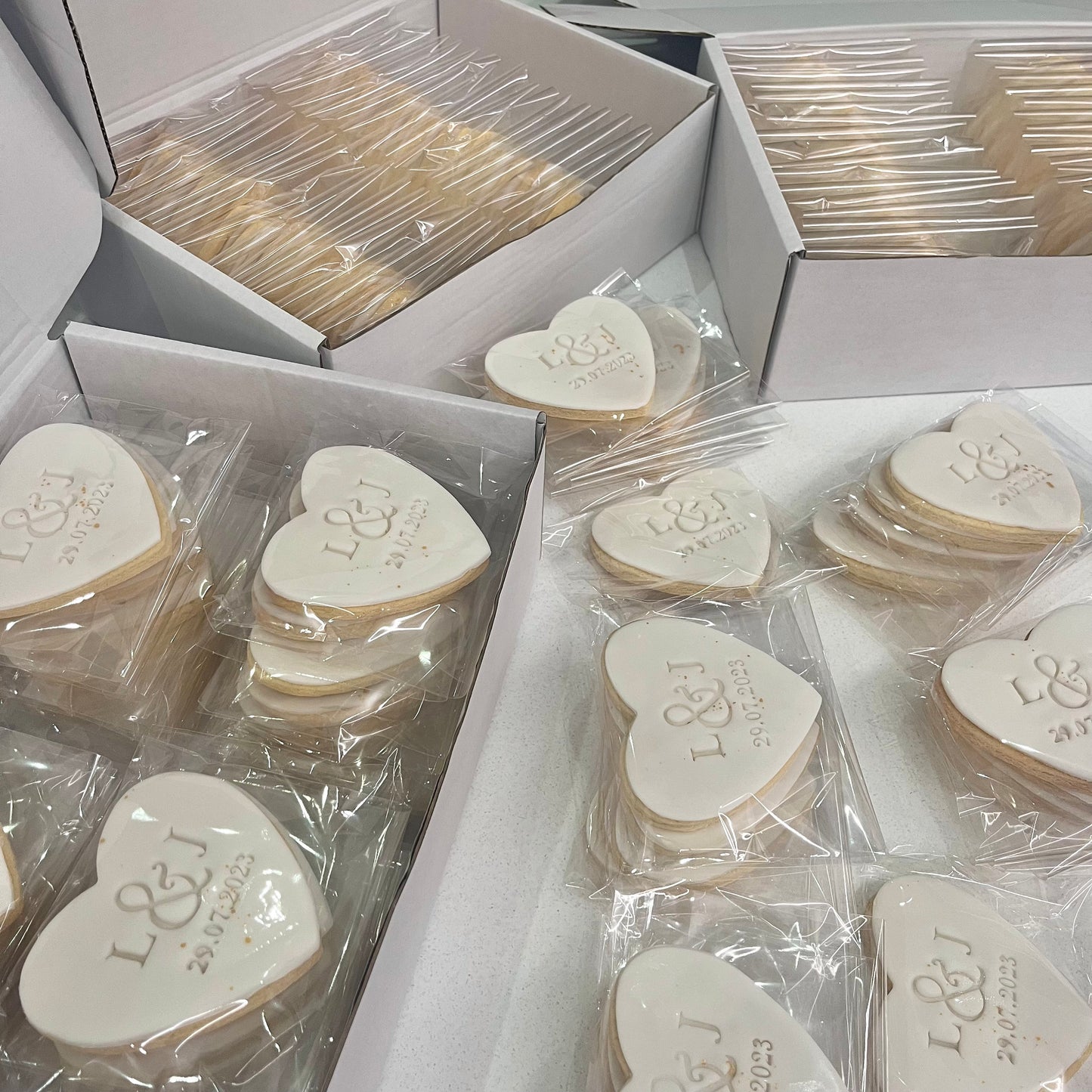 Personalised Wedding Cookies | Biscuits | Favours | Heart Shape