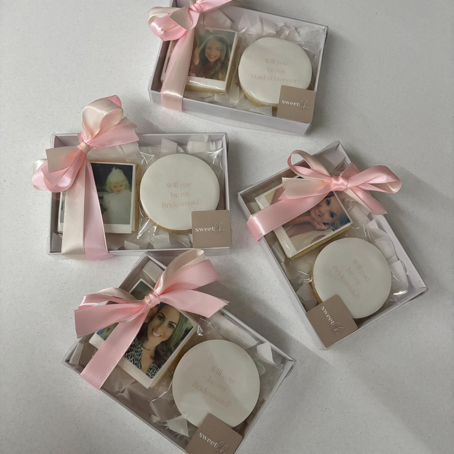 Bridesmaid proposal | Maid of Honour | Gift | Cookies | Biscuits | Personalised | Polaroid | Photo