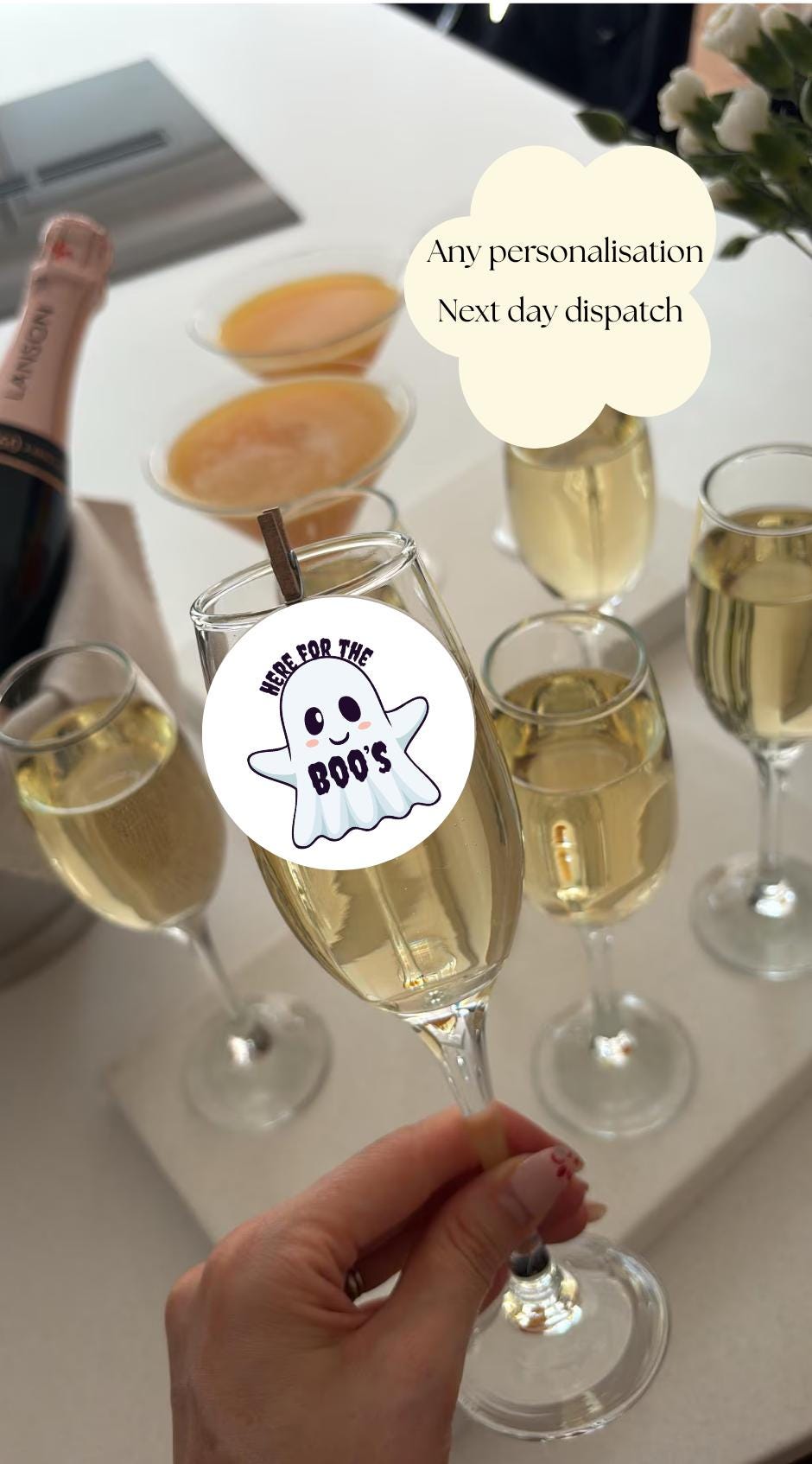 Halloween drink topper | Cocktail toppers | Ghost | Events | here for the boo's |Premium wafer paper