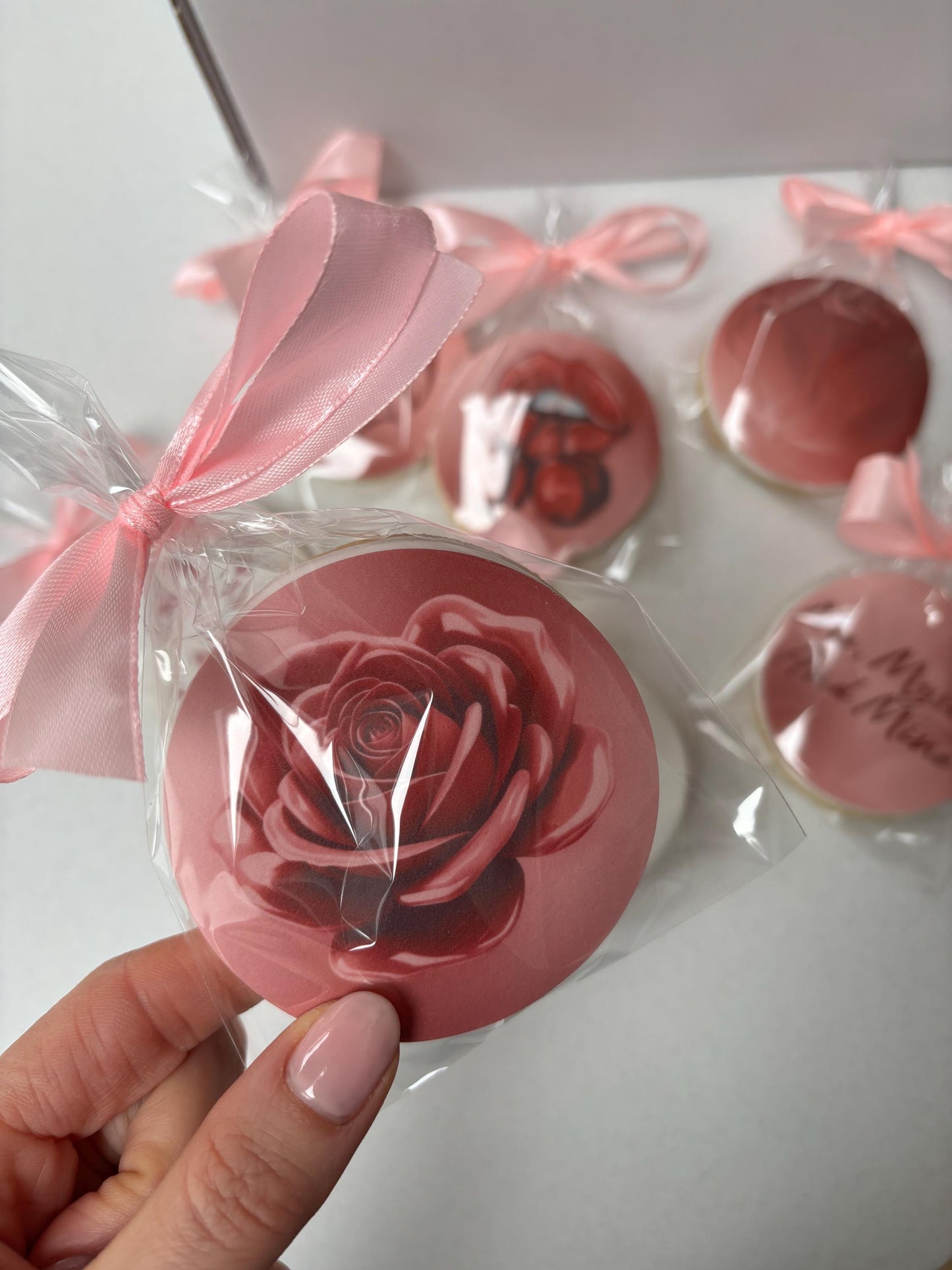 Ribbon tied Company Logo Biscuit | PR | Corporate gift | Corporate Cookies | Business Logo Biscuit | Company gift | Branded Cookie