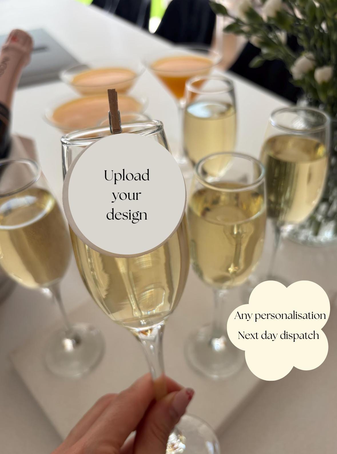 Personalised drink topper | Cocktail toppers | logo | Events | upload design | Corporate | Branded | Premium wafer paper