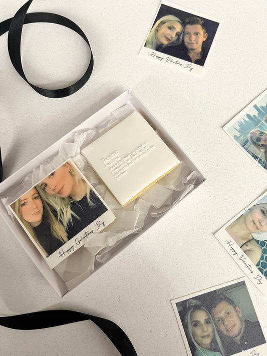 Bestie personalised polaroid biscuit gift box
