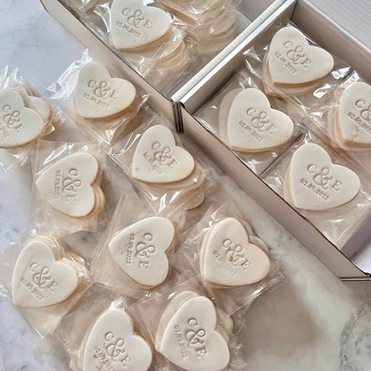 Personalised Wedding Cookies | Biscuits | Favours | Heart Shape