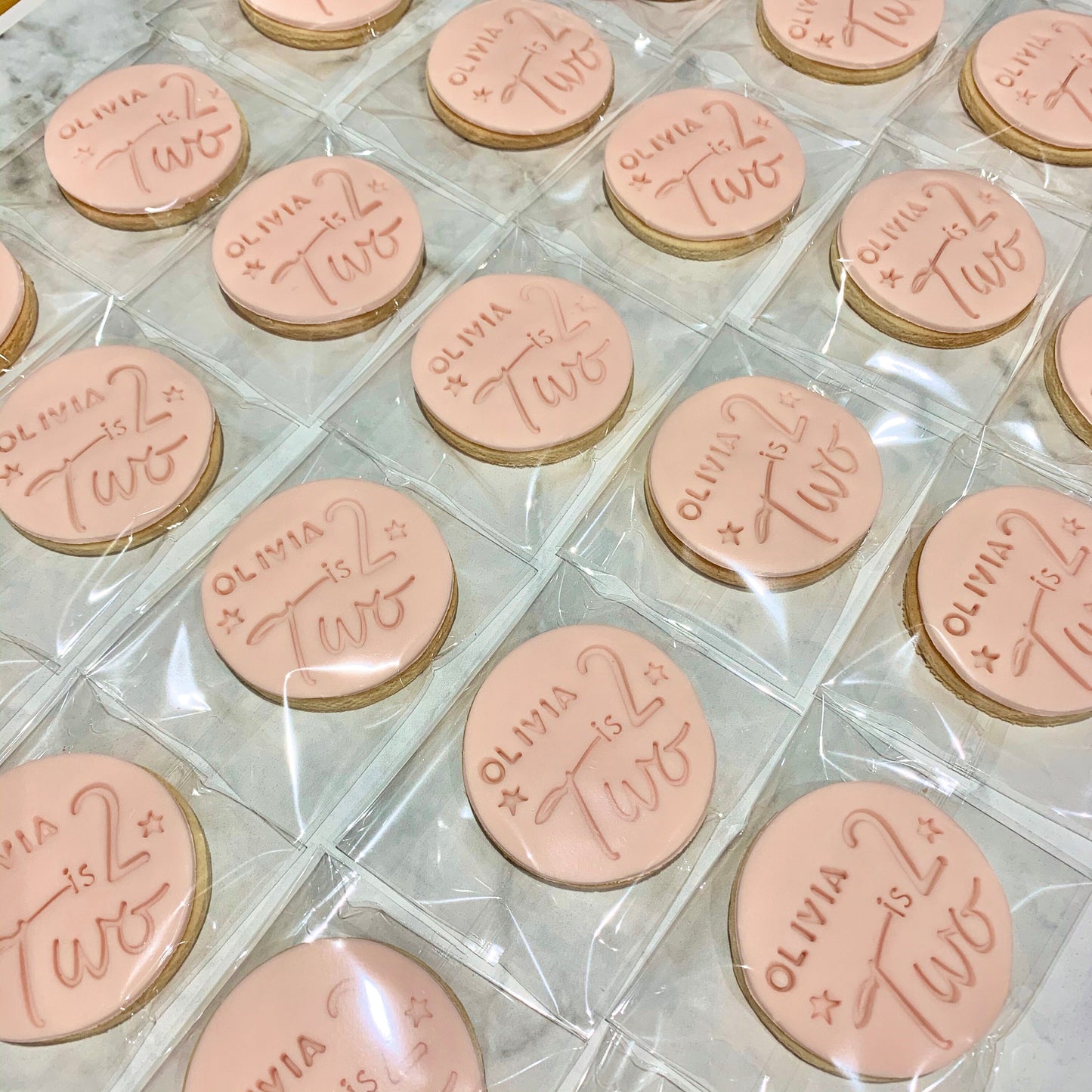 2nd Birthday Biscuits, kids biscuits, party favours, personalised