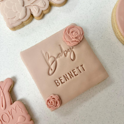 Personalised Baby in bloom Biscuits | Baby Shower | Cookies | Floral