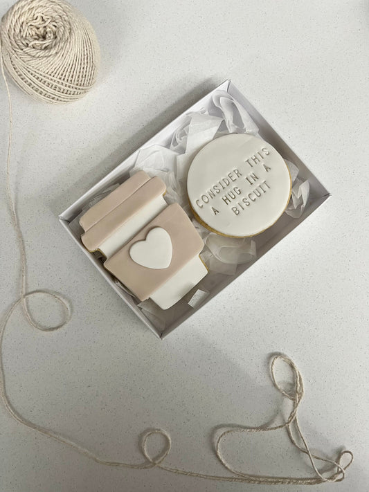 Consider this a hug in a biscuit | Self Care box | Friend gift | Letterbox Biscuits | coffee | Tea