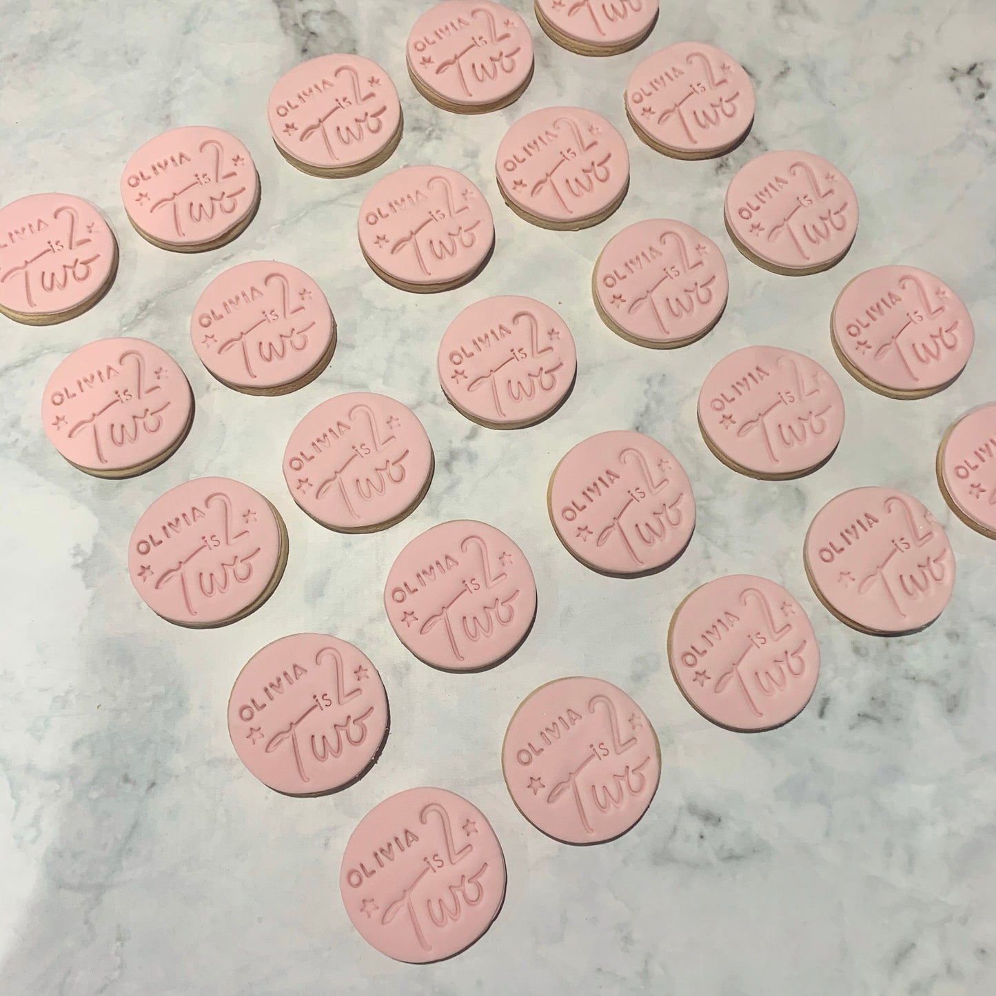 2nd Birthday Biscuits, kids biscuits, party favours, personalised