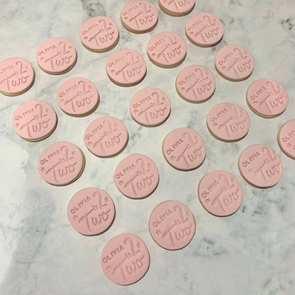 2nd Birthday Biscuits, kids biscuits, party favours, personalised
