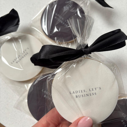 Ribbon tied Company Logo Biscuit | PR | Corporate gift | Corporate Cookies | Business Logo Biscuit | Company gift | Branded Cookie