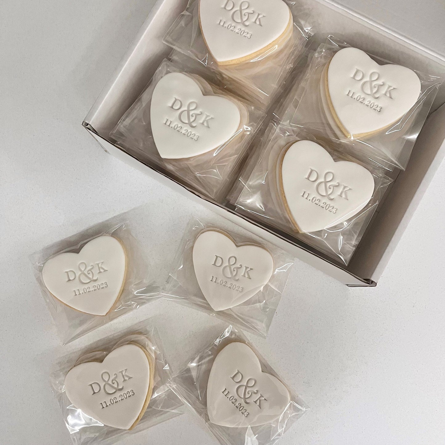 Personalised Wedding Cookies | Biscuits | Favours | Heart Shape