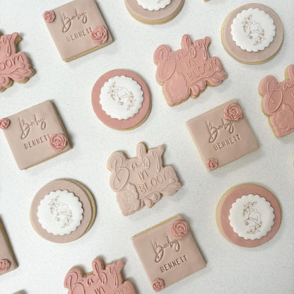Personalised Baby in bloom Biscuits | Baby Shower | Cookies | Floral
