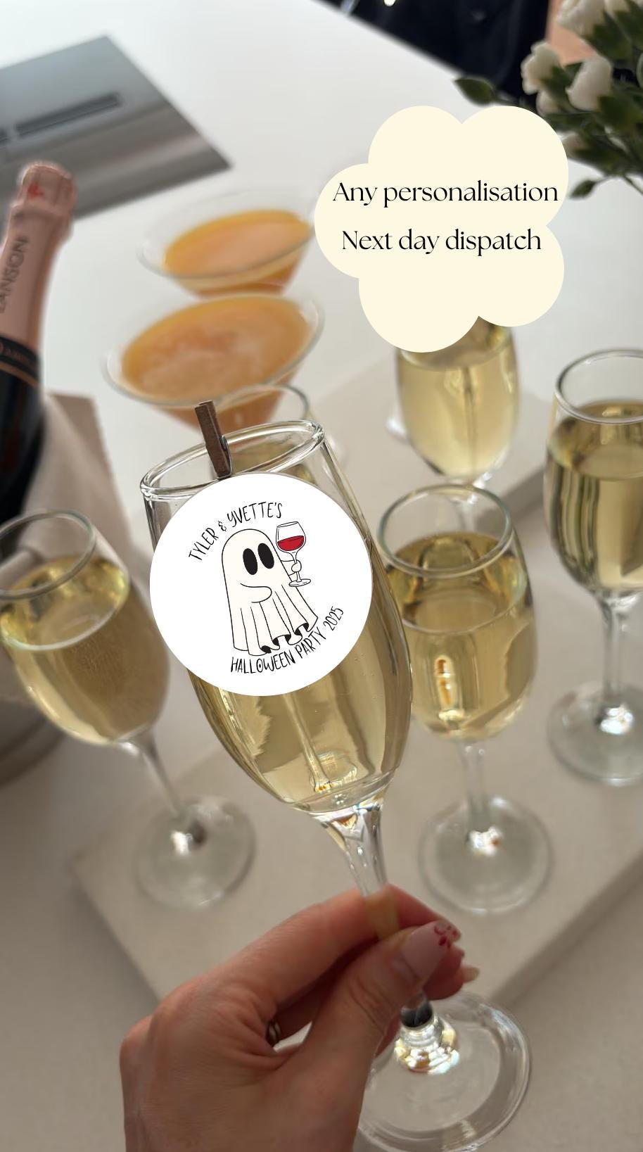 Personalised Halloween drink topper | Cocktail toppers | Ghost | Premium wafer paper