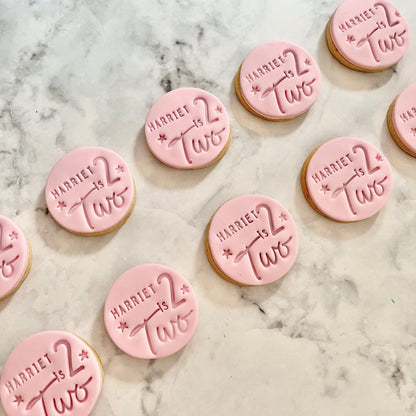 2nd Birthday Biscuits, kids biscuits, party favours, personalised