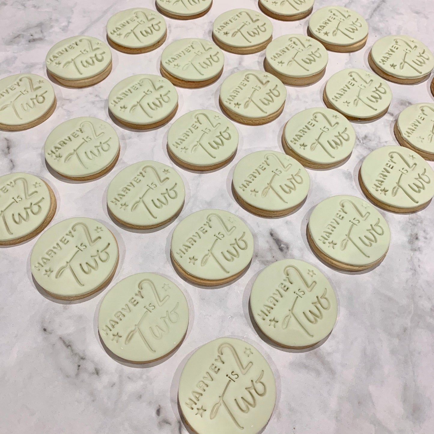 2nd Birthday Biscuits, kids biscuits, party favours, personalised
