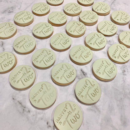 2nd Birthday Biscuits, kids biscuits, party favours, personalised
