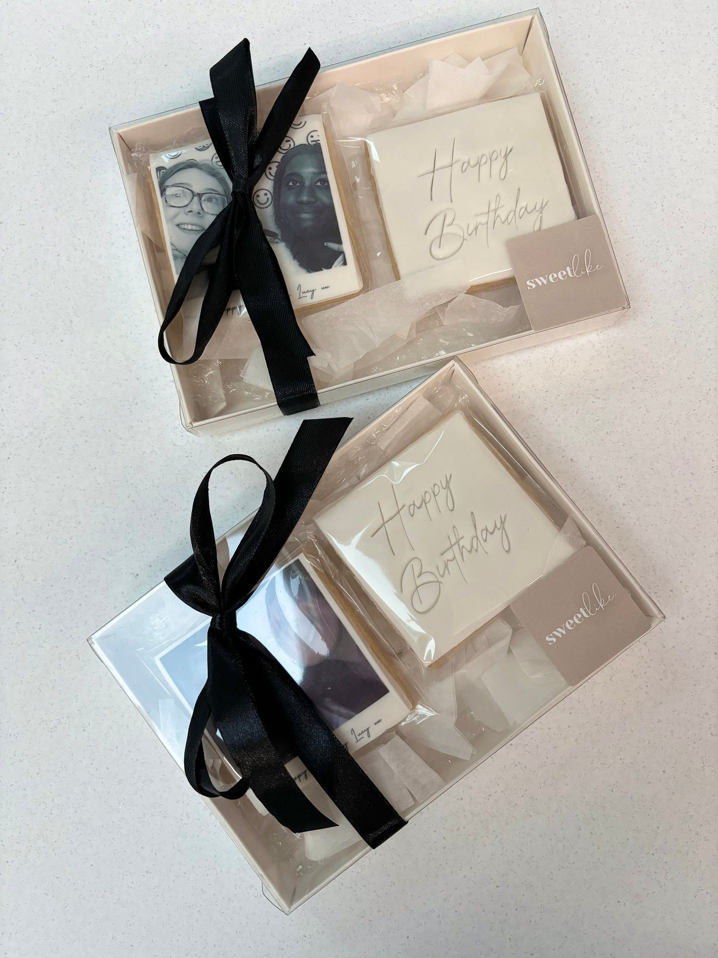 Birthday personalised Polaroid photo biscuit gift box