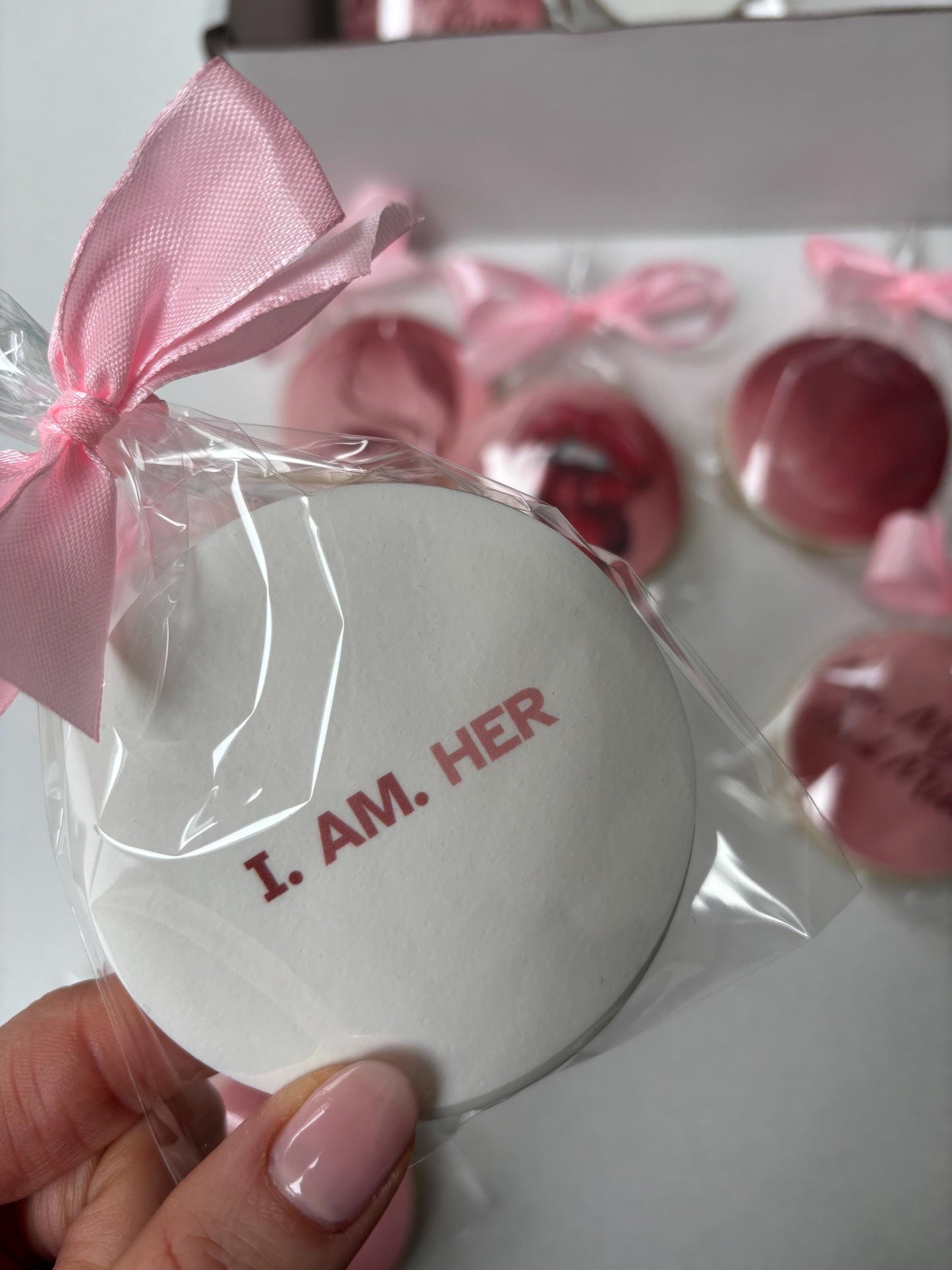 Ribbon tied Company Logo Biscuit | PR | Corporate gift | Corporate Cookies | Business Logo Biscuit | Company gift | Branded Cookie