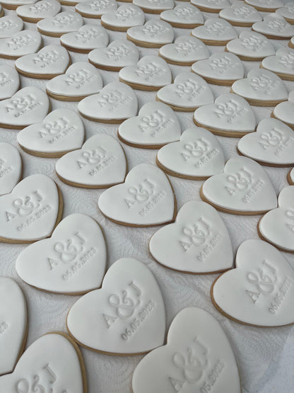 Personalised Wedding Cookies | Biscuits | Favours | Heart Shape