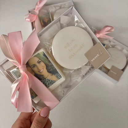 Bridesmaid proposal | Maid of Honour | Gift | Cookies | Biscuits | Personalised | Polaroid | Photo
