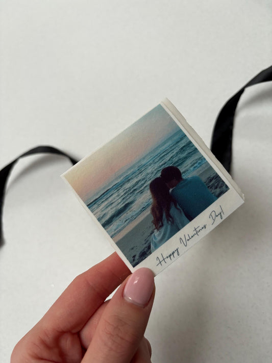 Valentines personalised Polaroid biscuit