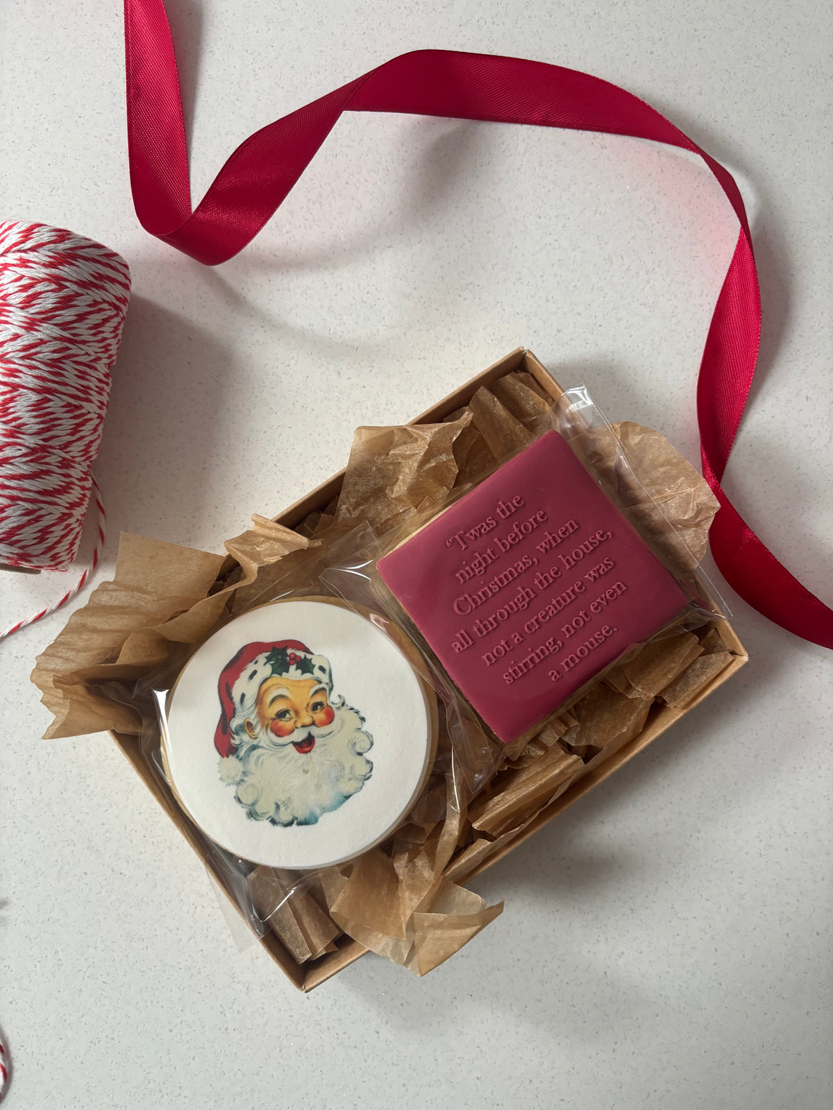 Christmas eve gift | Christmas Cookies | Vintage Santa | Vanilla Biscuits | Twas the night before Christmas