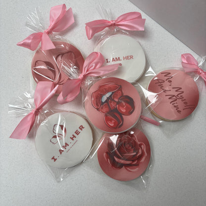 Ribbon tied Company Logo Biscuit | PR | Corporate gift | Corporate Cookies | Business Logo Biscuit | Company gift | Branded Cookie