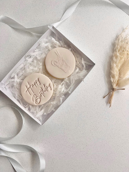 Happy Birthday gift | Birthday Cookies | Cocktails | Birthday Biscuits | Letterbox | Aesthetic nude